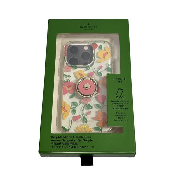 Kate Spade Strawberry Garden Stability Ring And Case iPhone 15 Pro - Picture 1 of 9